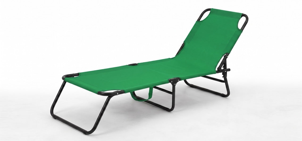 Lettino Mare Pieghevole Portatile, Schienale Regolabile in 4 Posizioni, Struttura in Metallo Resistente e Tessuto Traspirante, Ideale per Spiaggia, Giardino e Campeggio, Salvaspazio