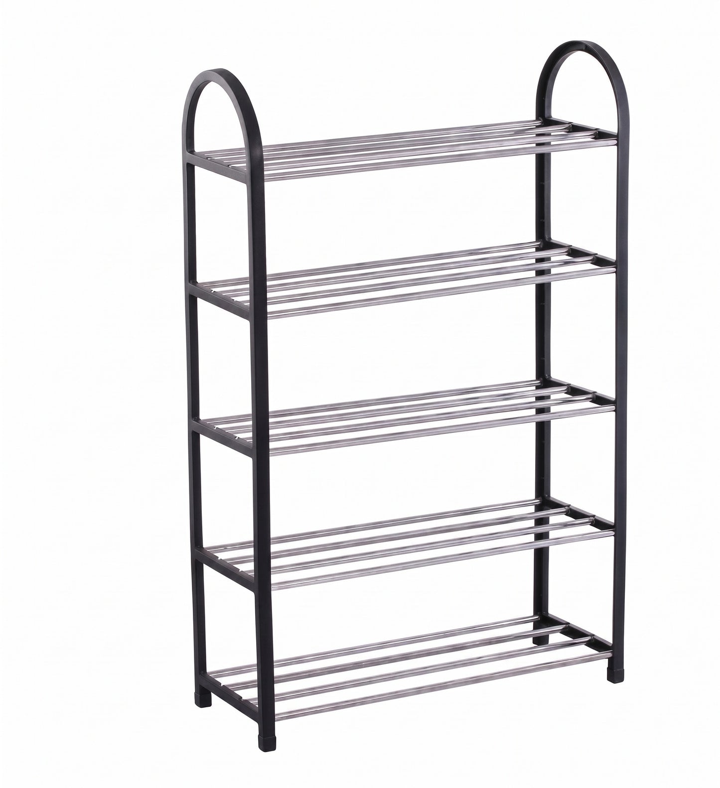Scarpiera Salvaspazio a 5 Ripiani in Plastica (50x18,5x74,5 cm) - Nera