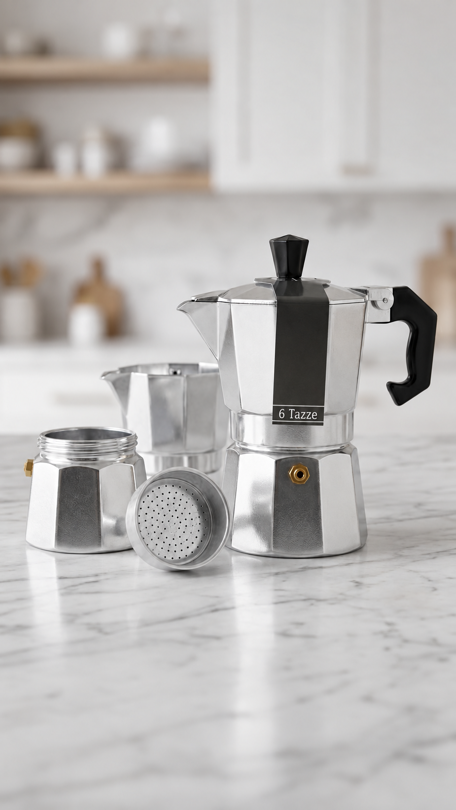 Caffettiera Moka in Alluminio Tradizionale - Varie Capacità