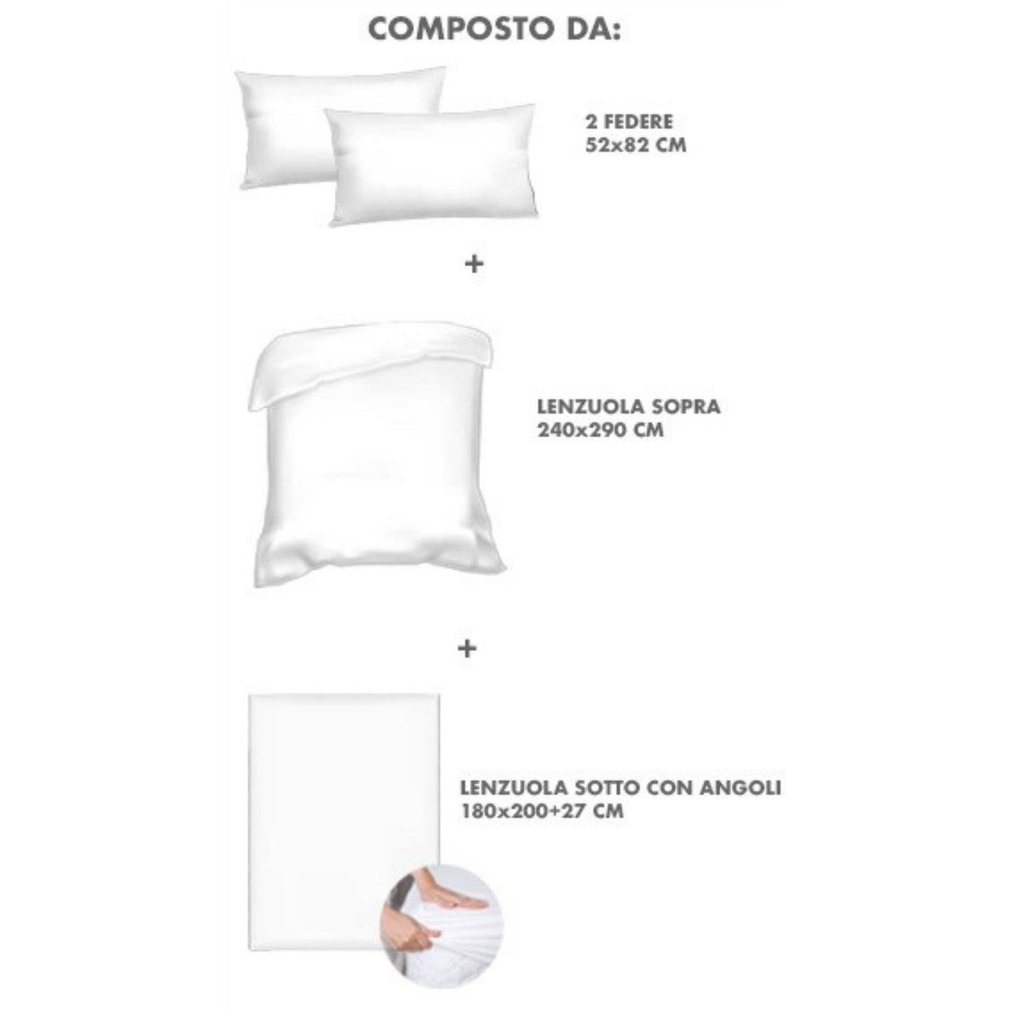 Completo Letto Matrimoniale in Pile - Dimensioni 240x290cm