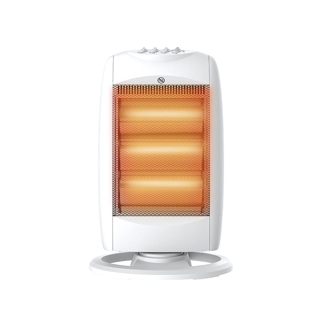 Stufa Alogena Basso Consumo Oscillante 1200W 3 Potenze 400/800/1200w Protezione Surriscaldamento e Ribaltamento
