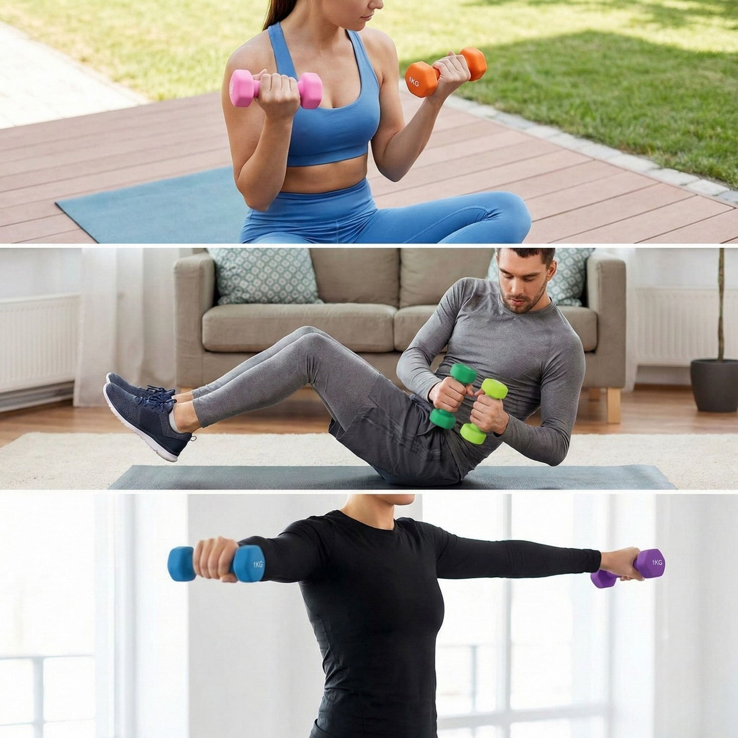 Coppia Manubri Fitness Soft-Touch - 1.0 kg