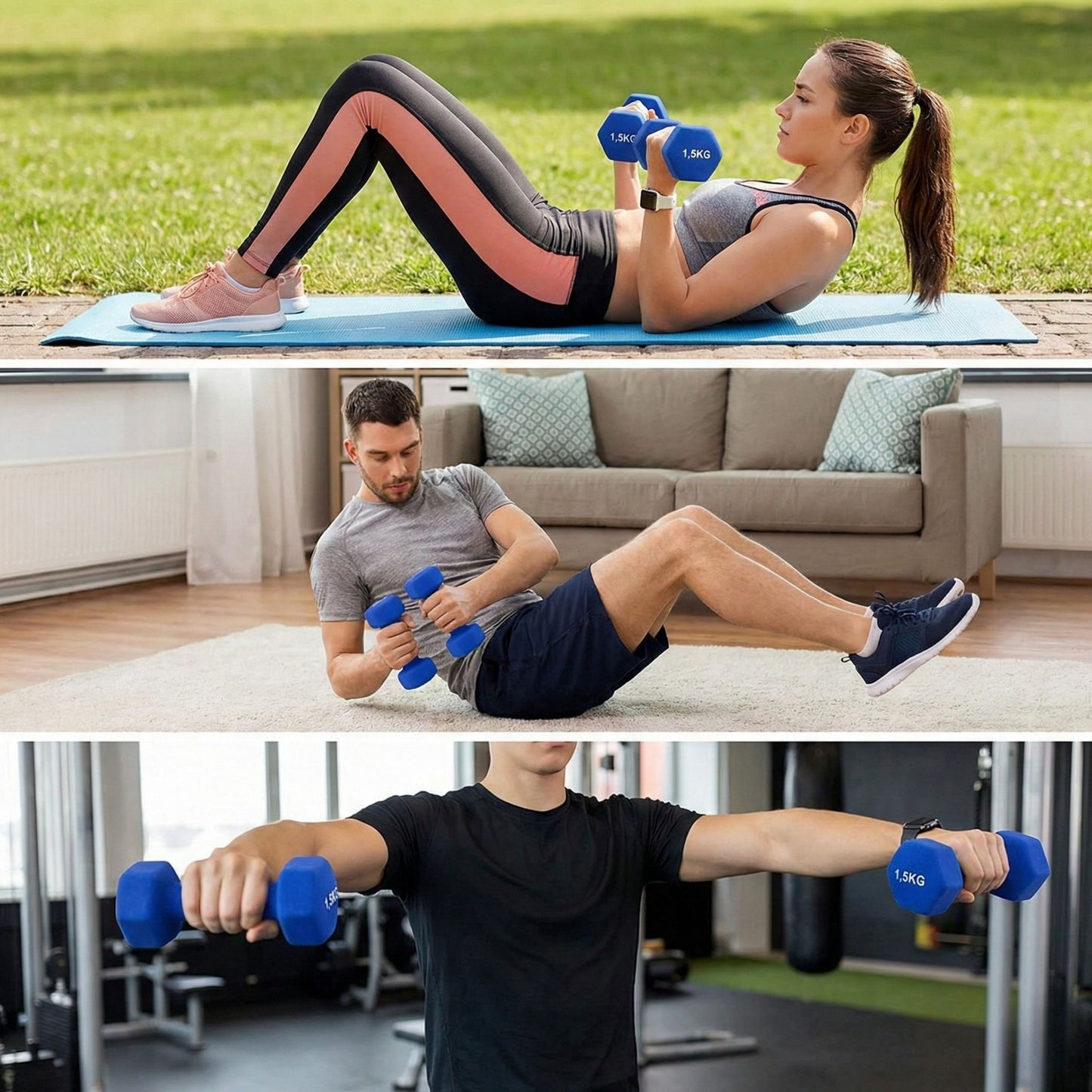 Coppia Manubri Fitness Soft-Touch - 1.5 kg
