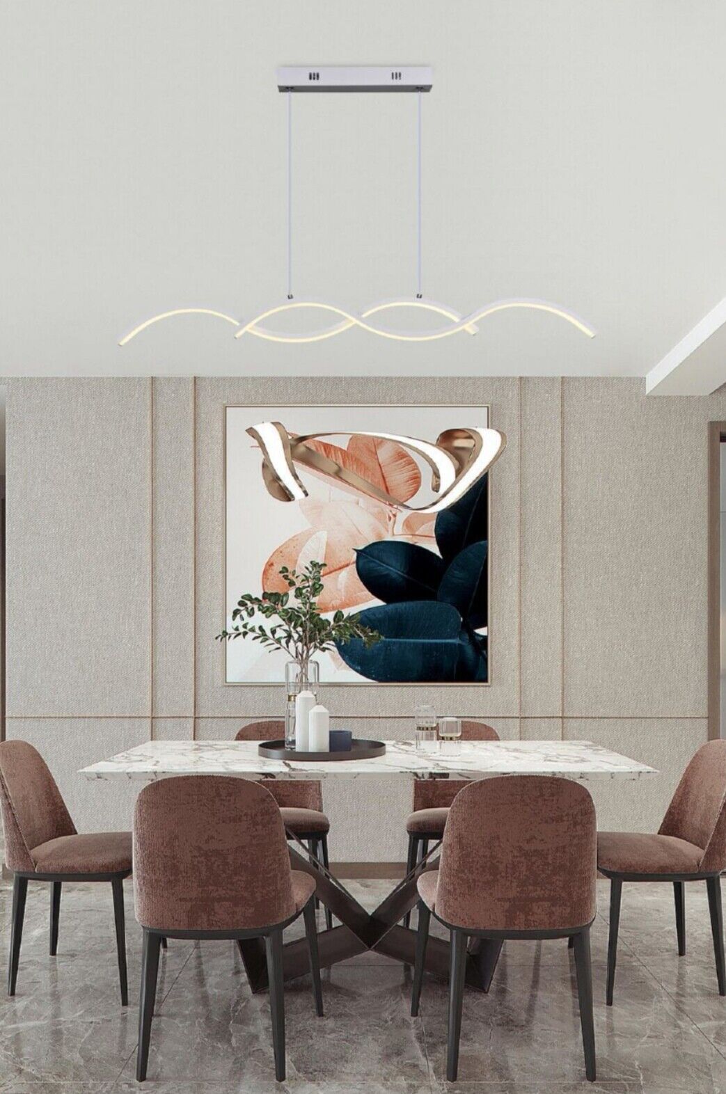 LAMPADARIO LED AD ONDE SOSPESE 25W MODERNO