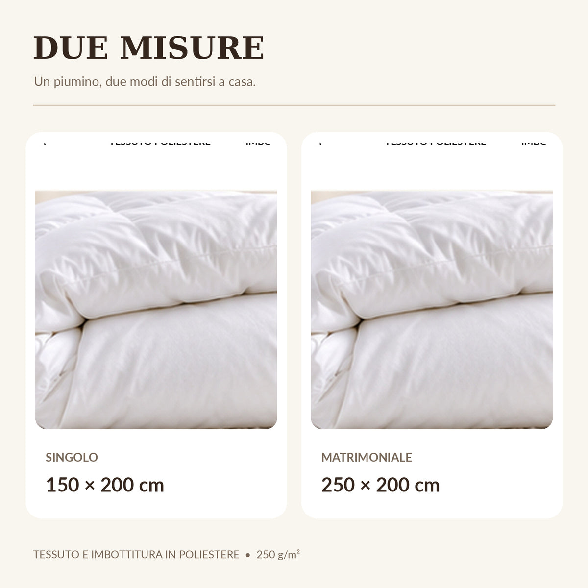 Piumino Invernale Pesante 250 GSM | Trapunta Letto in Soffice Poliestere | Massimo Calore e Comfort | Disponibile Singolo e Matrimoniale