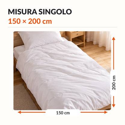 Piumino Invernale Singolo Pesante 250 GSM | Trapunta Letto 150x200 cm in Soffice Poliestere | Massimo Calore e Comfort per la Notte