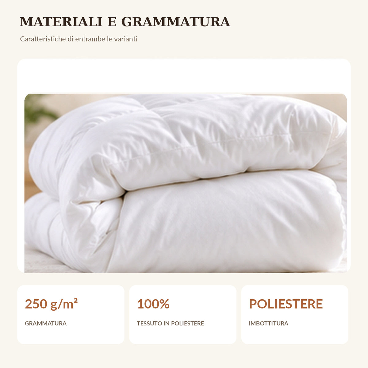 Piumino Invernale Pesante 250 GSM | Trapunta Letto in Soffice Poliestere | Massimo Calore e Comfort | Disponibile Singolo e Matrimoniale