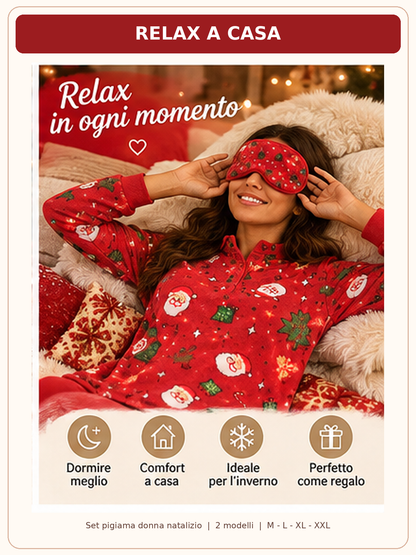 Set Regalo Pigiama Donna Invernale 5 Pezzi a Tema Natalizio - 2 Modelli, Taglie M-XXL 05