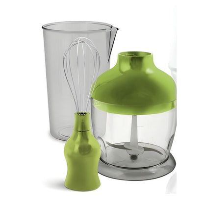Frullatore a Immersione Multifunzione 3 in 1 – 450W Potente e Silenzioso, Lame in Acciaio Inox, 2 Velocità, con Contenitori e Frusta – Perfetto per Pappe, Salse, Frutta e Verdura