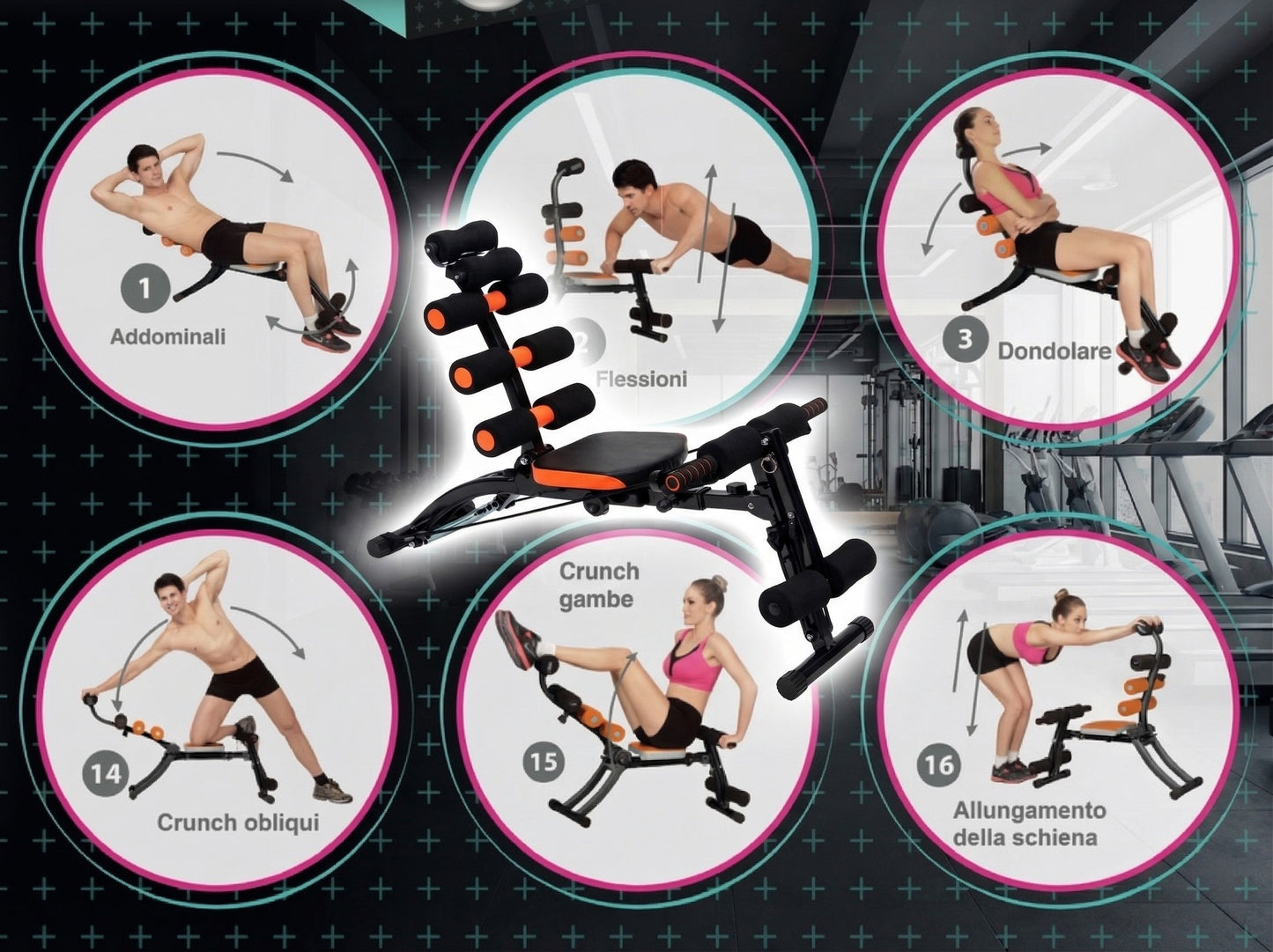 Panca Fitness Multifunzione 22-in-1  per Allenamento Total Body a Casa