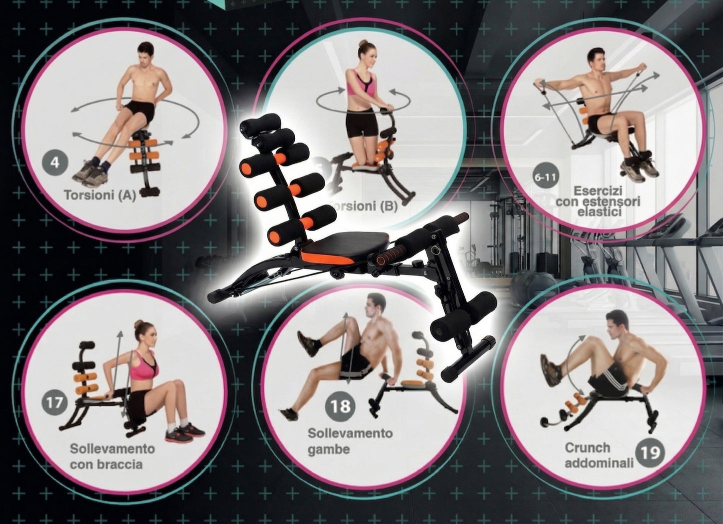 Panca Fitness Multifunzione 22-in-1  per Allenamento Total Body a Casa