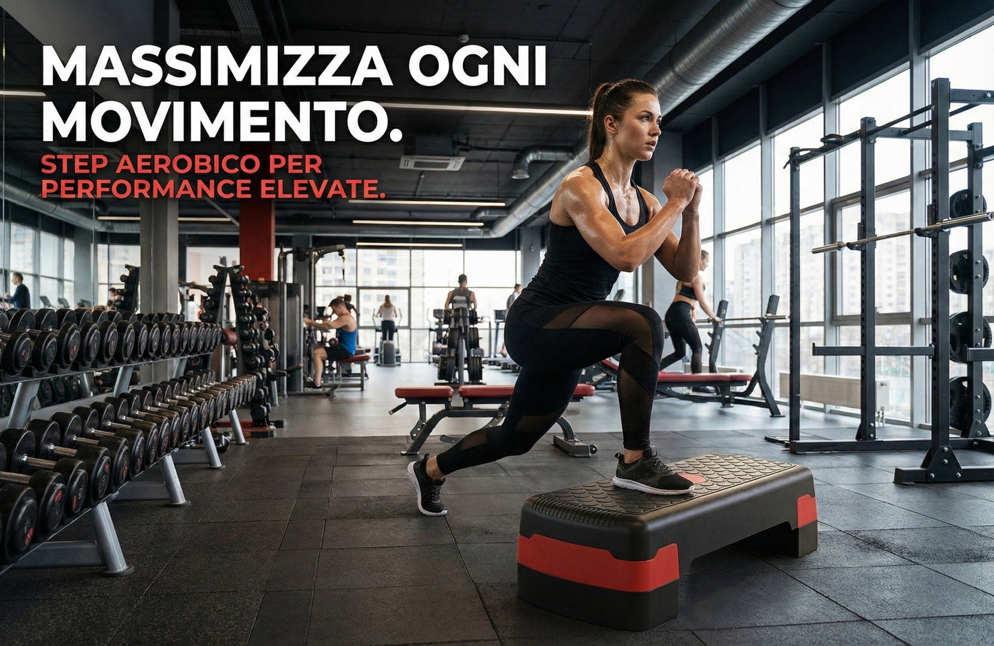 Step Aerobico Regolabile a 2 Livelli - Pedana Fitness Antiscivolo