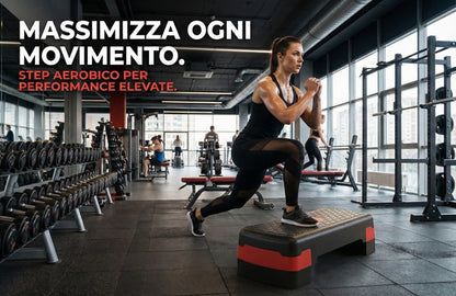 Step Aerobico Regolabile a 2 Livelli - Pedana Fitness Antiscivolo