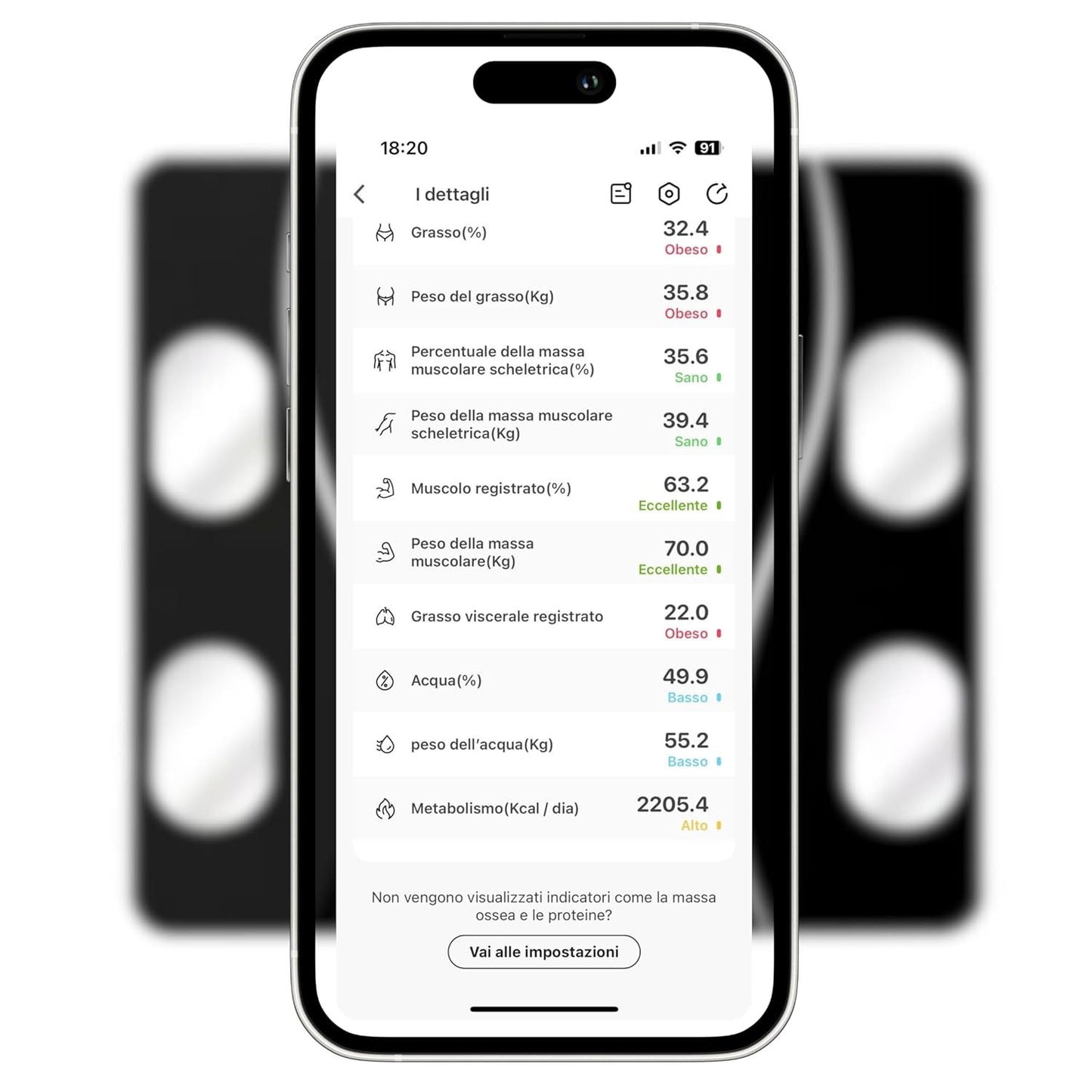 Bilancia Pesapersone Digitale Bluetooth Professionale con Analisi della Composizione Corporea, Display LCD ad Alta Leggibilità, Capacità Massima 180 kg, Nero