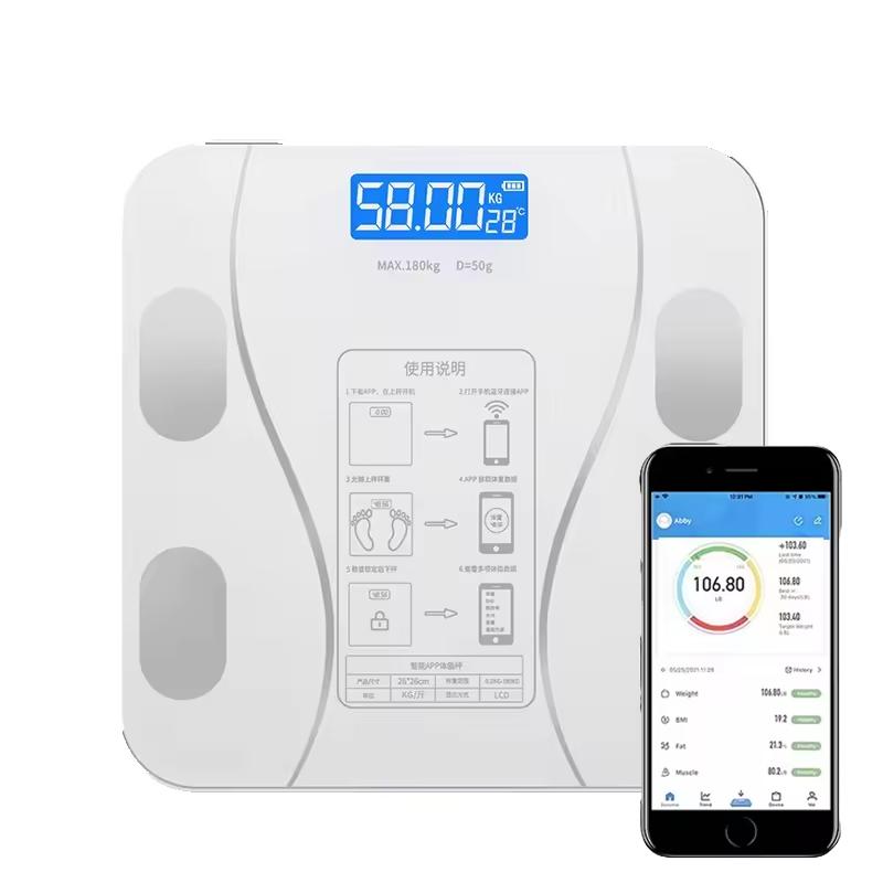 Bilancia Pesapersone Digitale Bluetooth Professionale con Analisi della Composizione Corporea, Display LCD ad Alta Leggibilità, Capacità Massima 180 kg, Nero