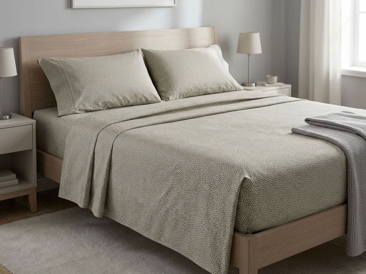 Completo Letto Matrimoniale in Misto Cotone - Set 4 Pezzi