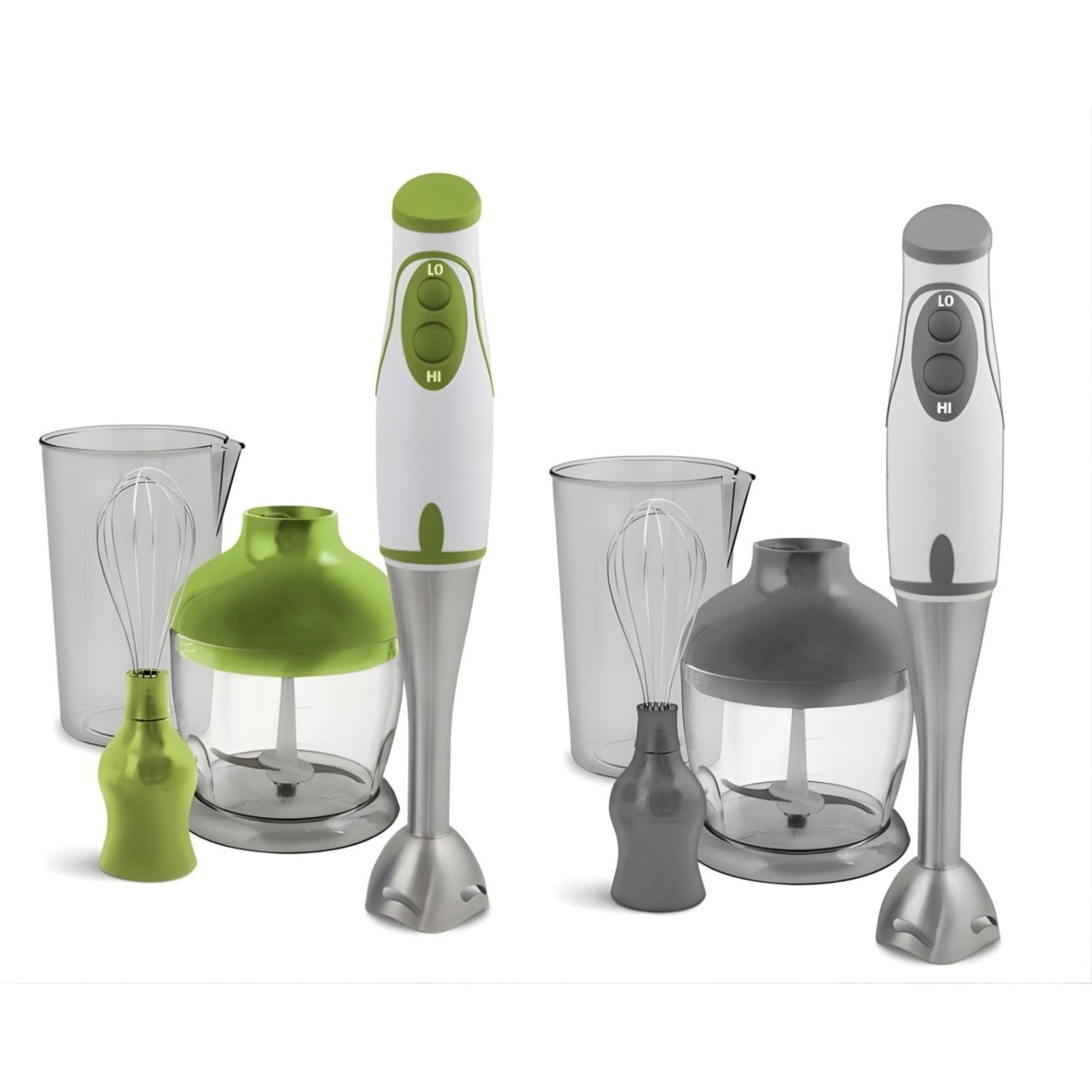 Frullatore a Immersione Multifunzione 3 in 1 – 450W Potente e Silenzioso, Lame in Acciaio Inox, 2 Velocità, con Contenitori e Frusta – Perfetto per Pappe, Salse, Frutta e Verdura
