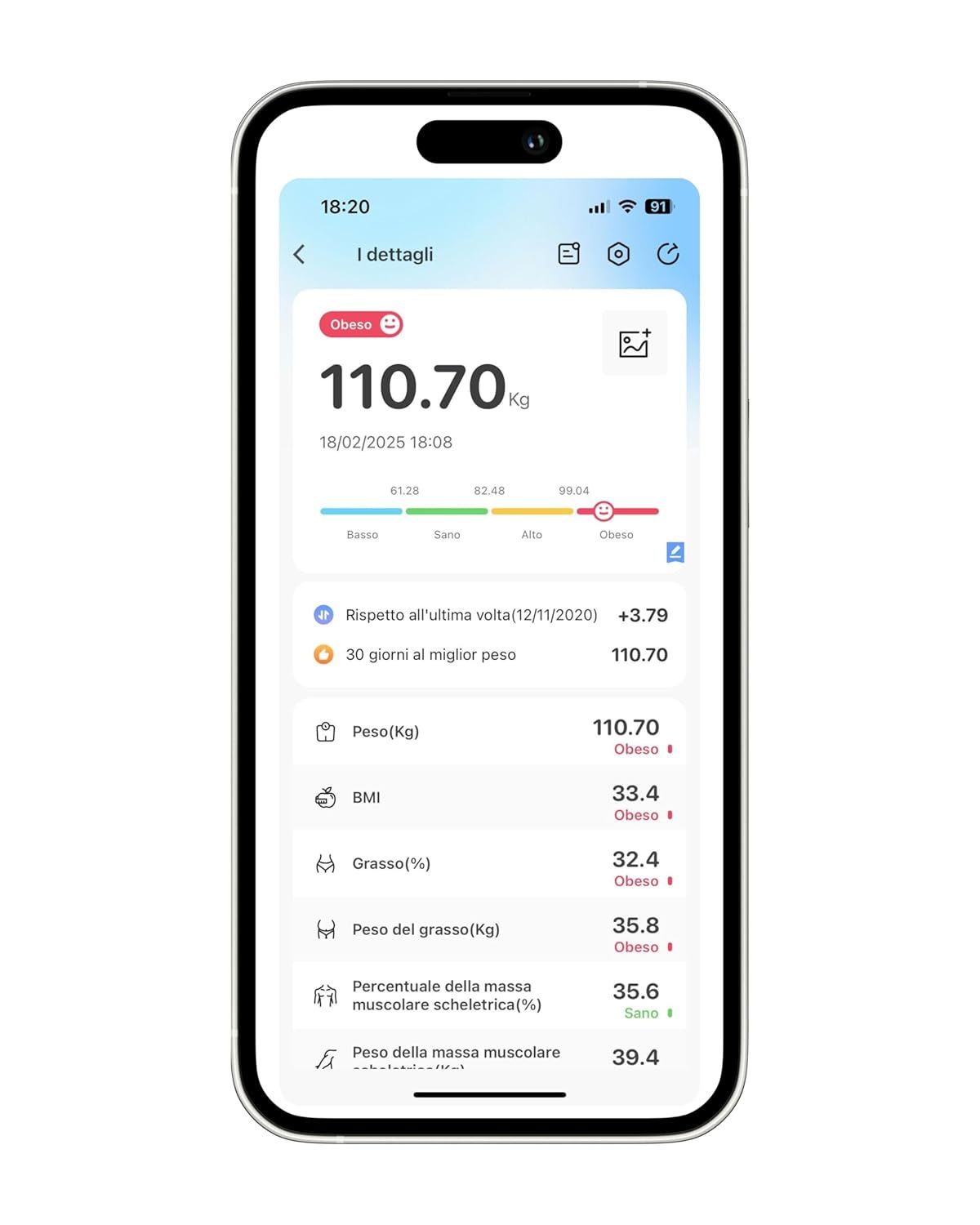 Bilancia Pesapersone Digitale Bluetooth Professionale con Analisi della Composizione Corporea, Display LCD ad Alta Leggibilità, Capacità Massima 180 kg, Nero
