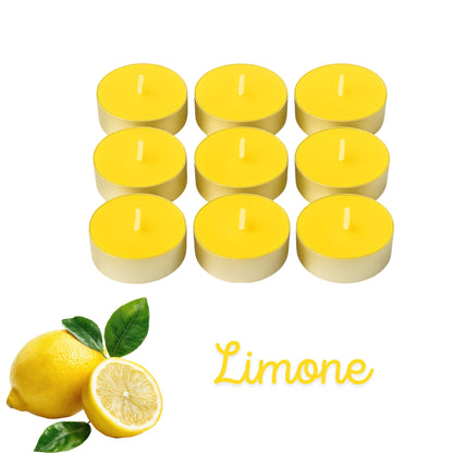 Mini Candele Profumate Decorative 3,5 cm – Kit da 20/30/50/100 Pezzi | Candele per Bomboniere, Eventi e Casa – Limone, Lavanda, Caffè, Rosa