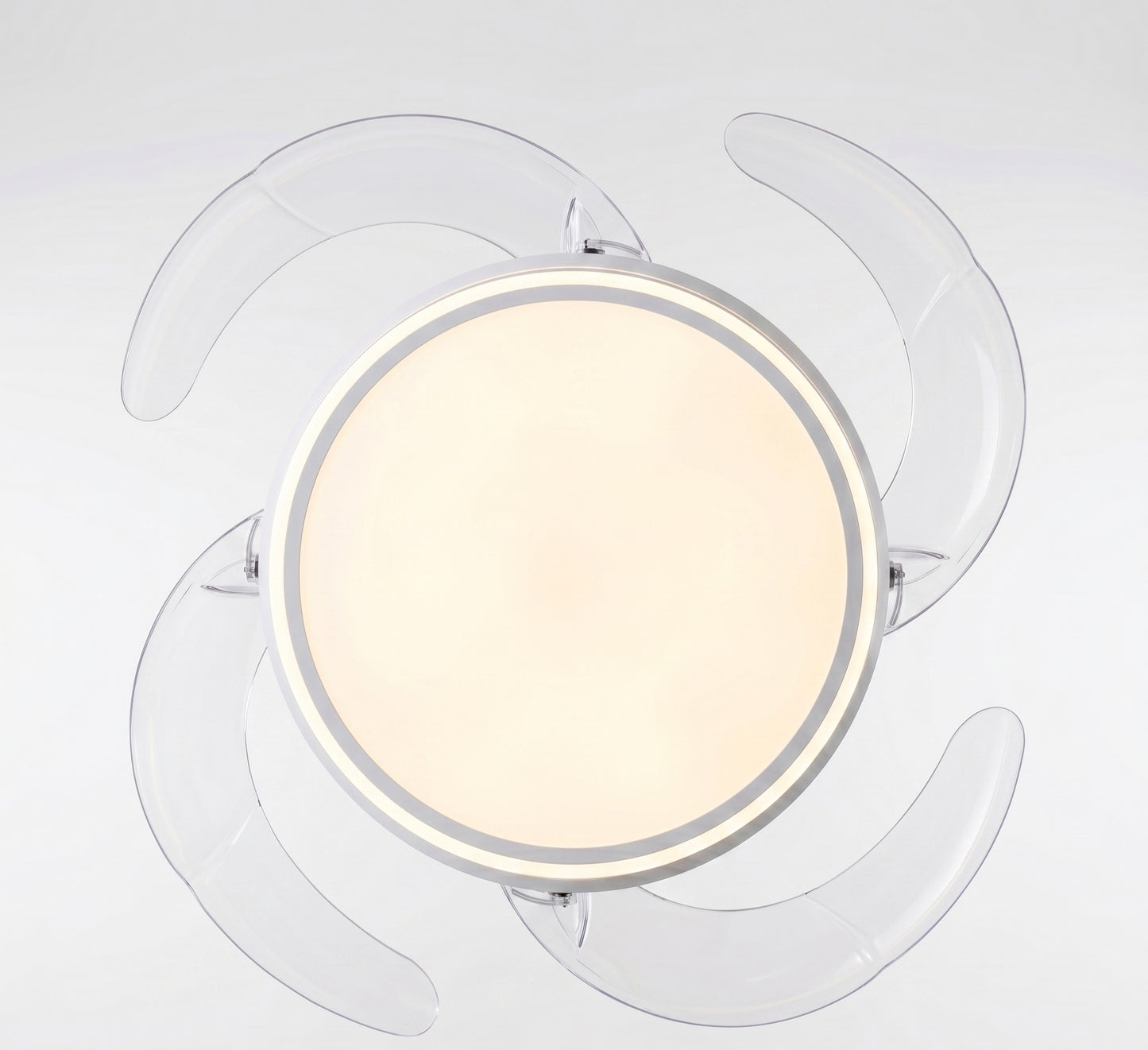 Ventilatore da Soffitto 108 cm con Pale a Scomparsa, Luce LED Dimmerabile e Telecomando - Bianco