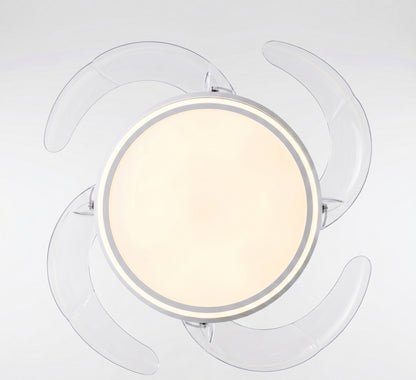 Ventilatore da Soffitto 108 cm con Pale a Scomparsa, Luce LED Dimmerabile e Telecomando - Bianco
