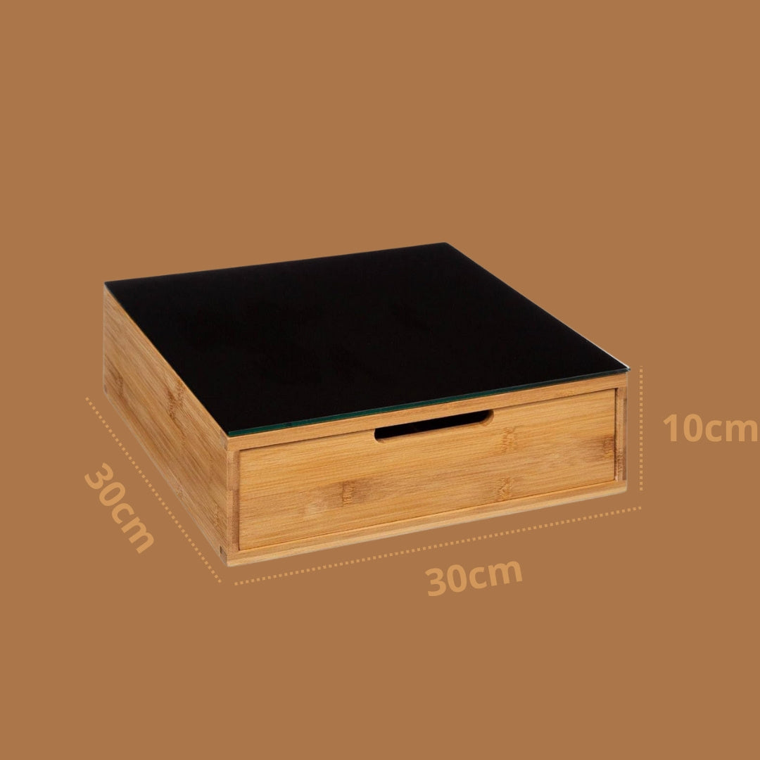 Porta Cialde in Bambù con Cassetto – Organizer Elegante per Cialde, Capsule e Tisane