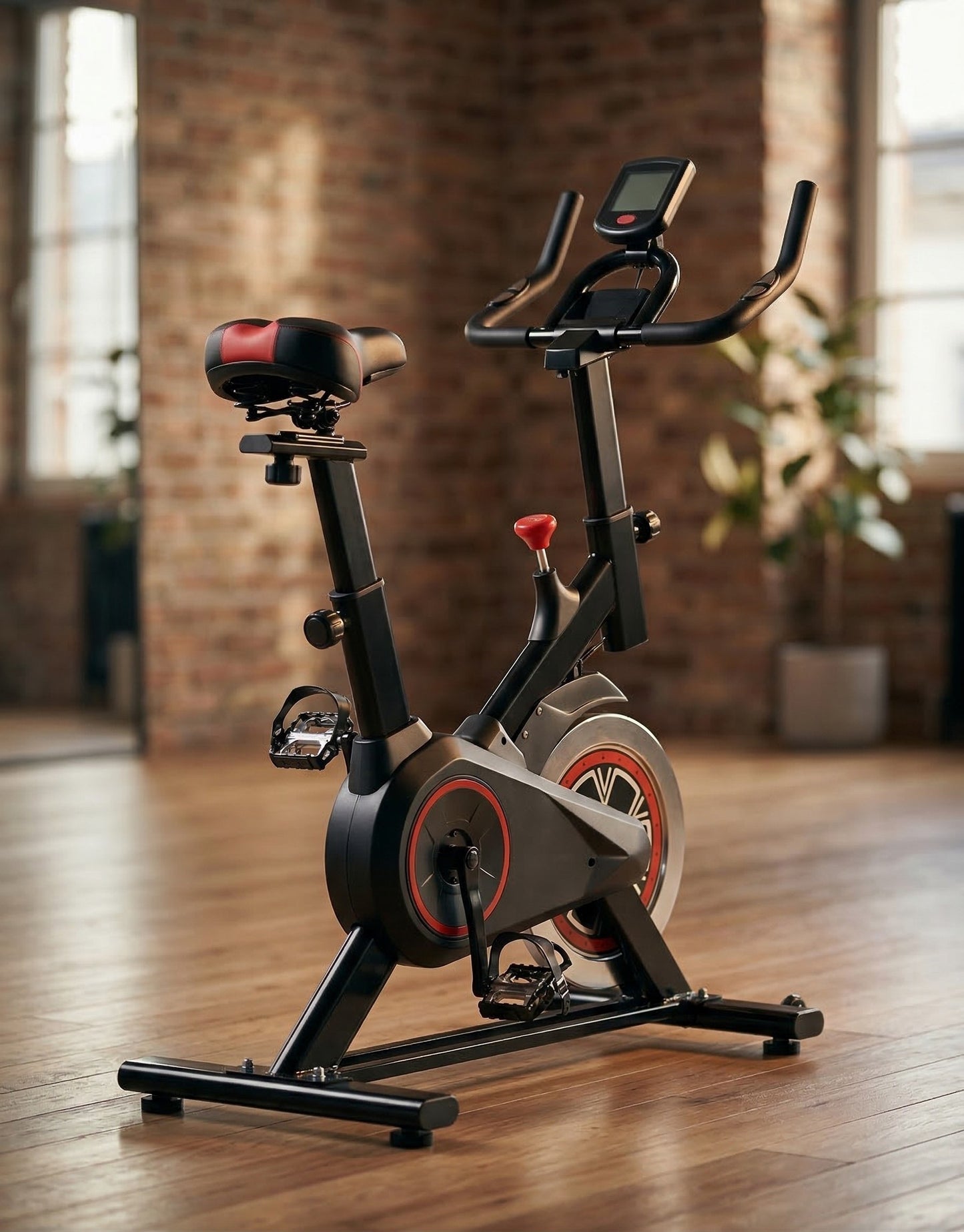 Cyclette da Casa Indoor Bike con Volano da 4kg, Cardiofrequenzimetro e Display LCD - Regolabile, Portata 150kg