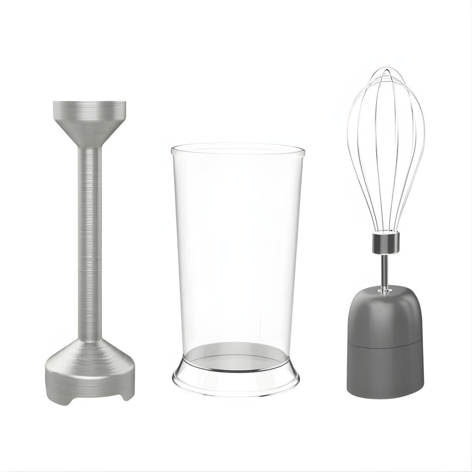 Frullatore a Immersione Multifunzione 3 in 1 – 450W Potente e Silenzioso, Lame in Acciaio Inox, 2 Velocità, con Contenitori e Frusta – Perfetto per Pappe, Salse, Frutta e Verdura