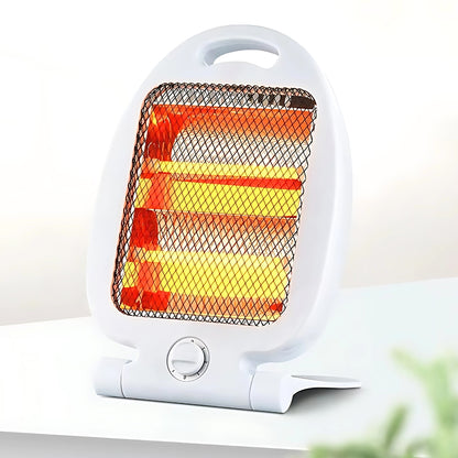 Stufa al Quarzo 800w Regolabile, Elettrica, 2 Elementi, Bianca,Manica per Trasporto Risparmio energetico garanzia 2 anni
