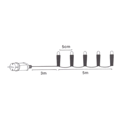 LUCI DI NATALE A LED 100LED BIANCO GHIACCIO INTERNO ESTERNO IP44 8 GIOCHI DI LUCI CON MEMORIA