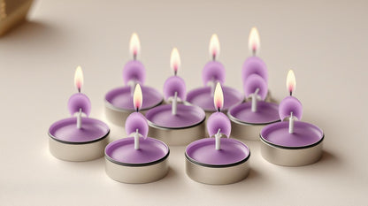 Mini Candele Profumate Decorative 3,5 cm – Kit da 20/30/50/100 Pezzi | Candele per Bomboniere, Eventi e Casa – Limone, Lavanda, Caffè, Rosa