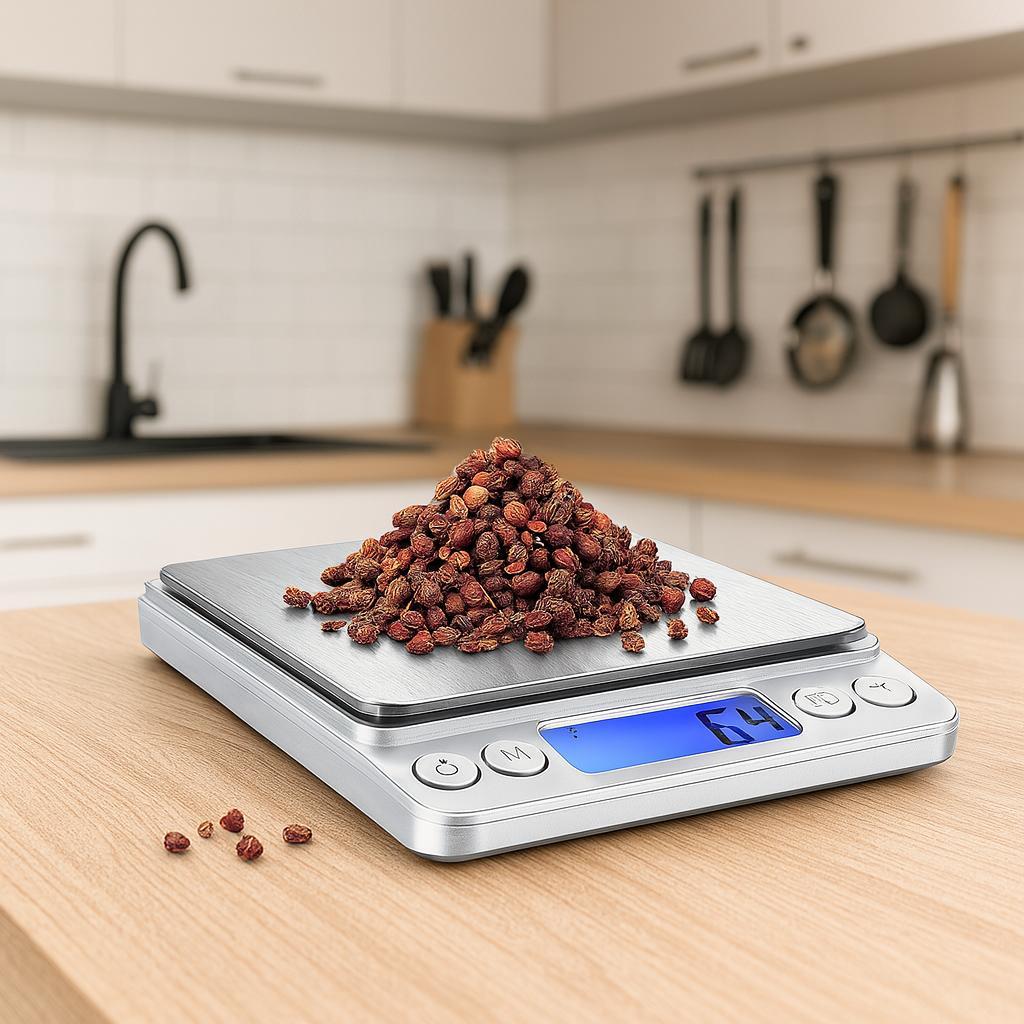 Bilancino di Precisione Digitale 0.1g–3000g con Display LCD, Funzione Tara, Multimisura g/oz/ct – Bilancia Professionale per Cucina, Gioielli, Laboratorio e Diete