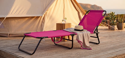 Lettino Mare Pieghevole Portatile, Schienale Regolabile in 4 Posizioni, Struttura in Metallo Resistente e Tessuto Traspirante, Ideale per Spiaggia, Giardino e Campeggio, Salvaspazio
