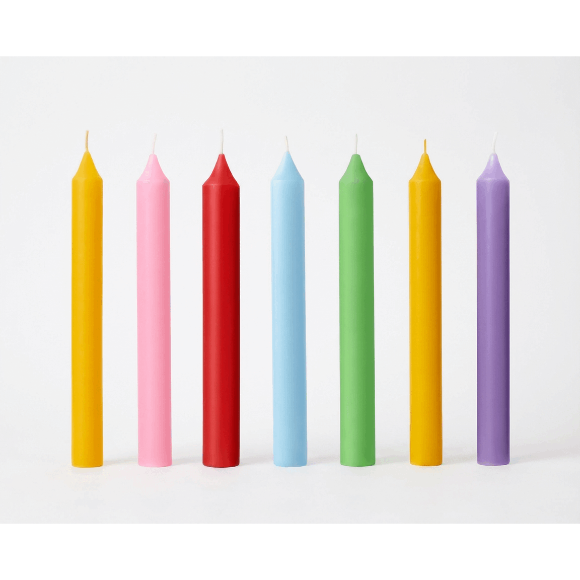 Set Candele Profumate Colorate 18cm - Cera Premium Aromaterapia. 7 Fragranze: Oceano, Fragola, Limone, Lavanda, Arancia, Rosa, Mela Verde. Candele a Colonna Lunga Durata Senza Fumo. Decorazione Casa, Spa e Regalo.