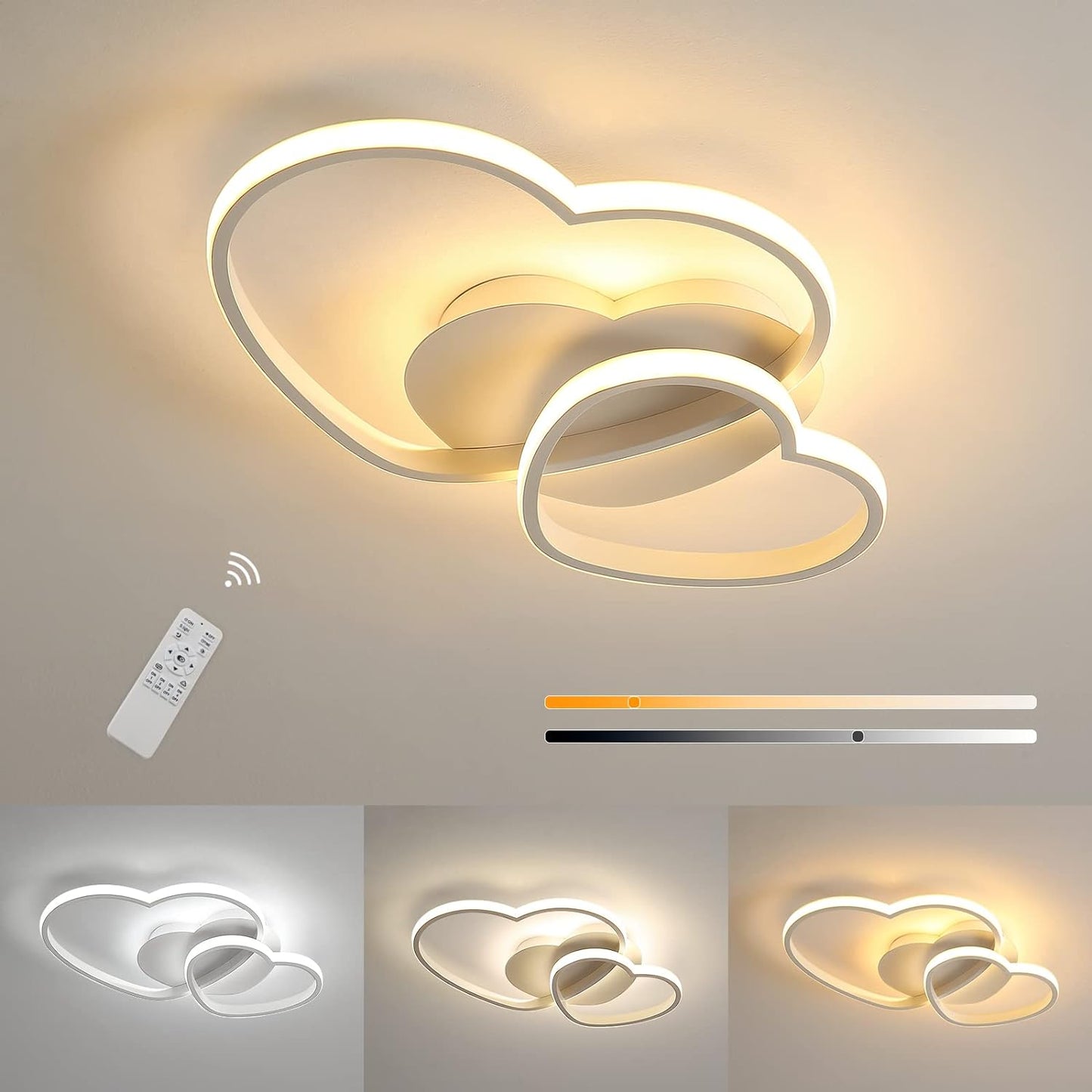 LAMPADARIO LED DOPPIO CUORE 33W