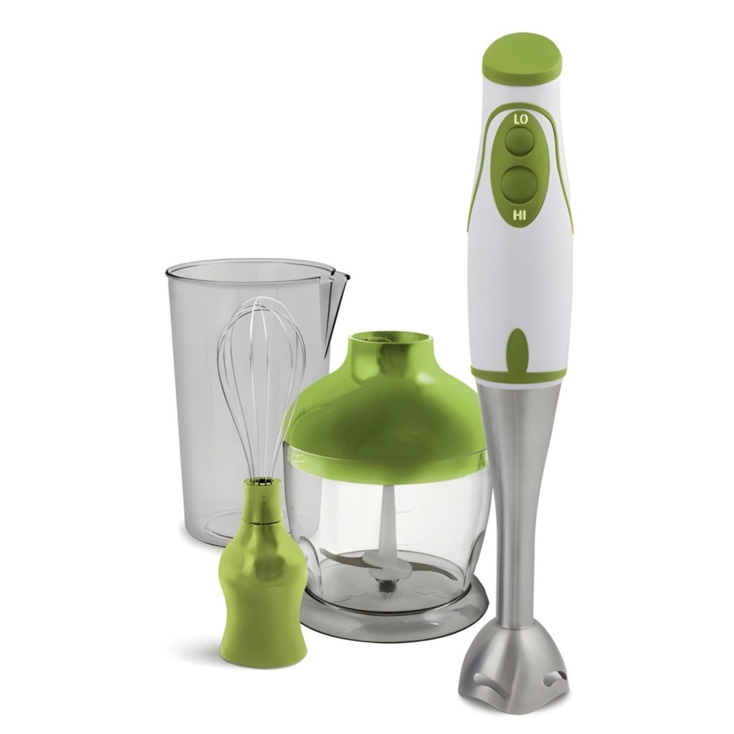 Frullatore a Immersione Multifunzione 3 in 1 – 450W Potente e Silenzioso, Lame in Acciaio Inox, 2 Velocità, con Contenitori e Frusta – Perfetto per Pappe, Salse, Frutta e Verdura