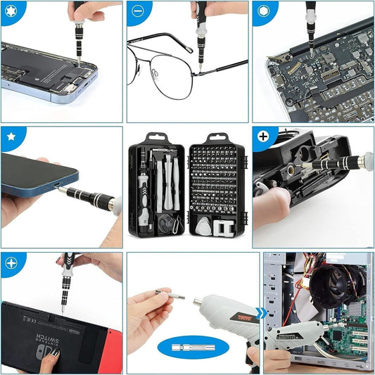 Set di Cacciaviti di Precisione 115 in 1, Kit di Strumenti per la Riparazione di Elettronica con Punte Magnetiche Micro per iPhone, Computer, pz, Laptop, Telefono, Mac, Tablet, Fai Da Te Domestico, Console di Gioco, Occhiali, Orologio, Campanello Ecc