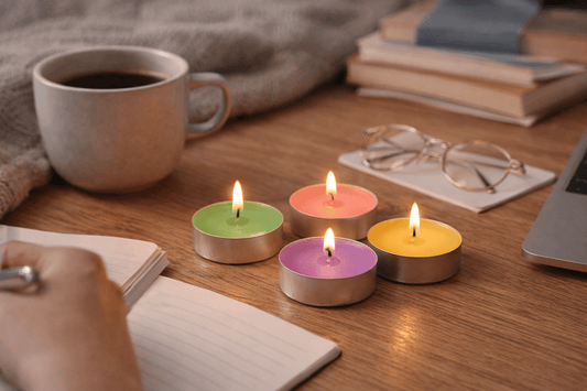 Mini Candele Profumate Decorative 3,5 cm – Kit da 20/30/50/100 Pezzi | Candele per Bomboniere, Eventi e Casa – Limone, Lavanda, Caffè, Rosa