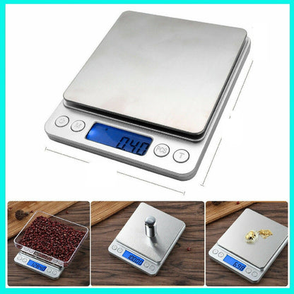 Bilancino di Precisione Digitale 0.1g–3000g con Display LCD, Funzione Tara, Multimisura g/oz/ct – Bilancia Professionale per Cucina, Gioielli, Laboratorio e Diete