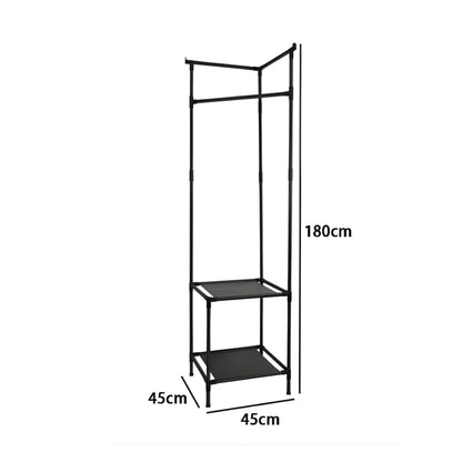 Appendiabiti Guardaroba in Metallo 180 cm con Ripiani – Stand Porta Abiti Salvaspazio, Stabile e Facile da Montare – Ideale per Camera, Ingresso, Cabina Armadio