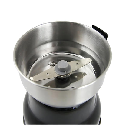 Macinacaffè Elettrico Regolabile in Acciaio Inox – Lama Doppia, Potente 160W, Design Compatto ed Elegante, Ideale per Caffè, Spezie, Semi e Frutta Secca – Aroma Fresco Ogni Mattina