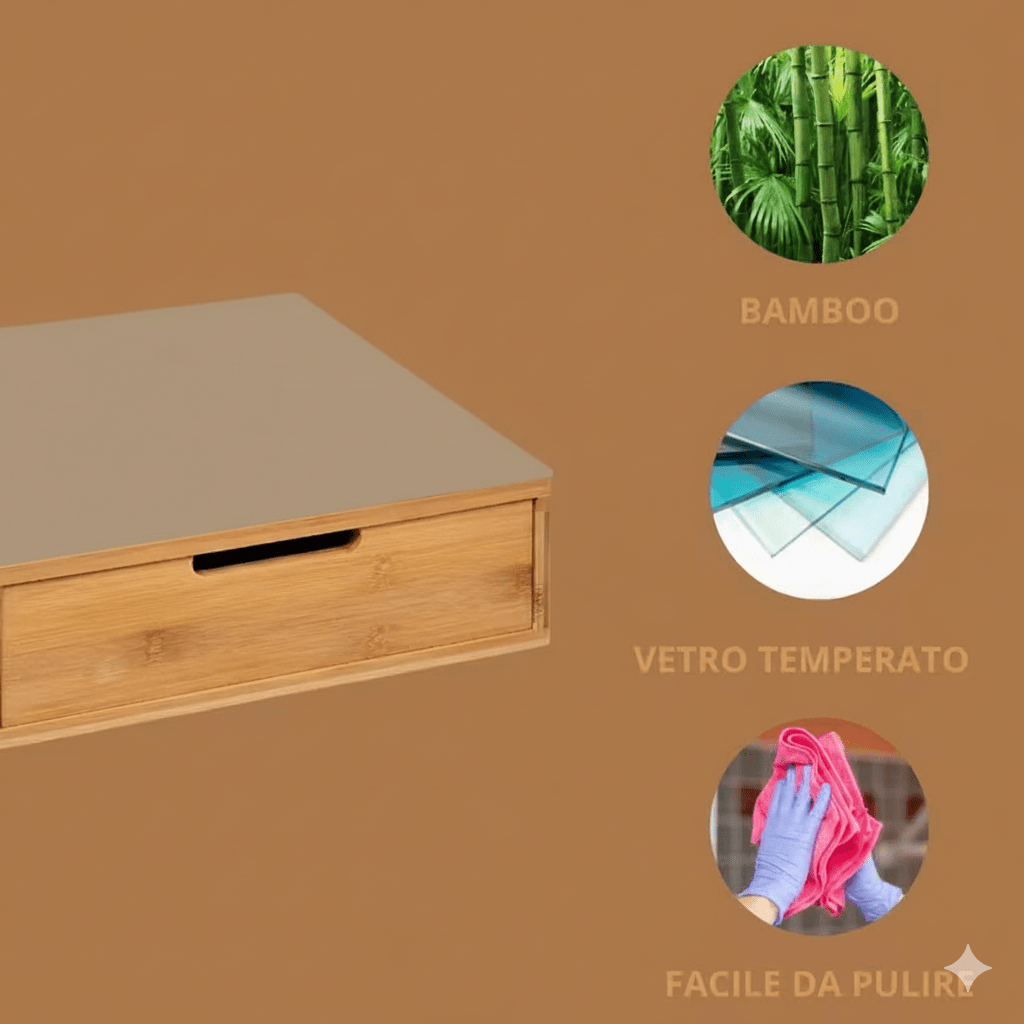 Porta Cialde in Bambù con Cassetto – Organizer Elegante per Cialde, Capsule e Tisane