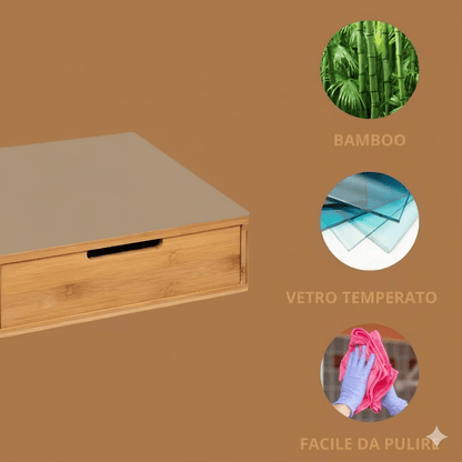 Porta Cialde in Bambù con Cassetto – Organizer Elegante per Cialde, Capsule e Tisane