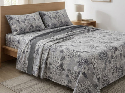Completo Letto Matrimoniale in Misto Cotone - Set 4 Pezzi