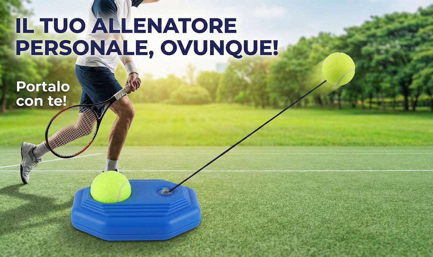 Set Allenamento Tennis Rebounder - Trainer Portatile con Pallina ed Elastico per Pratica in Solitaria