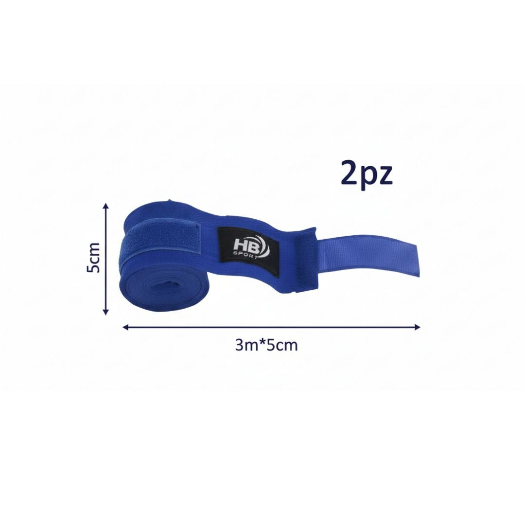 Bende da Boxe Professionali 3m x 5cm - Set 2 Pezzi Fasce Mani per Muay Thai, MMA e Kickboxing