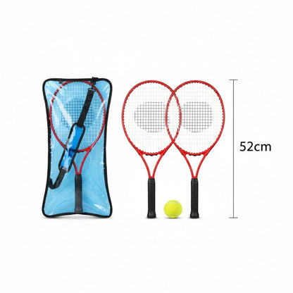 Set Tennis Junior - 2 Racchette 52cm con Pallina e Custodia Trasportabile