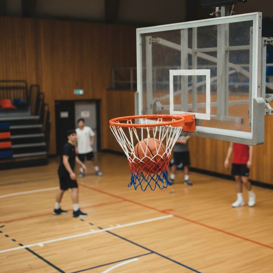 Canestro da Basket Professionale con Rete Tricolore - Diametro 35cm