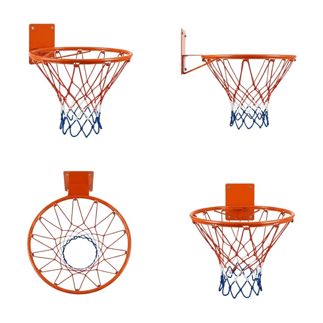 Canestro da Basket Professionale con Rete Tricolore - Diametro 35cm