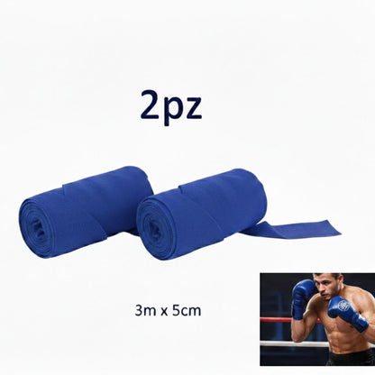 Bende da Boxe Professionali 3m x 5cm - Set 2 Pezzi Fasce Mani per Muay Thai, MMA e Kickboxing